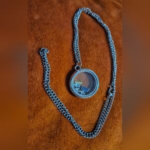 Silver Chain Necklace with Nerdy Charms